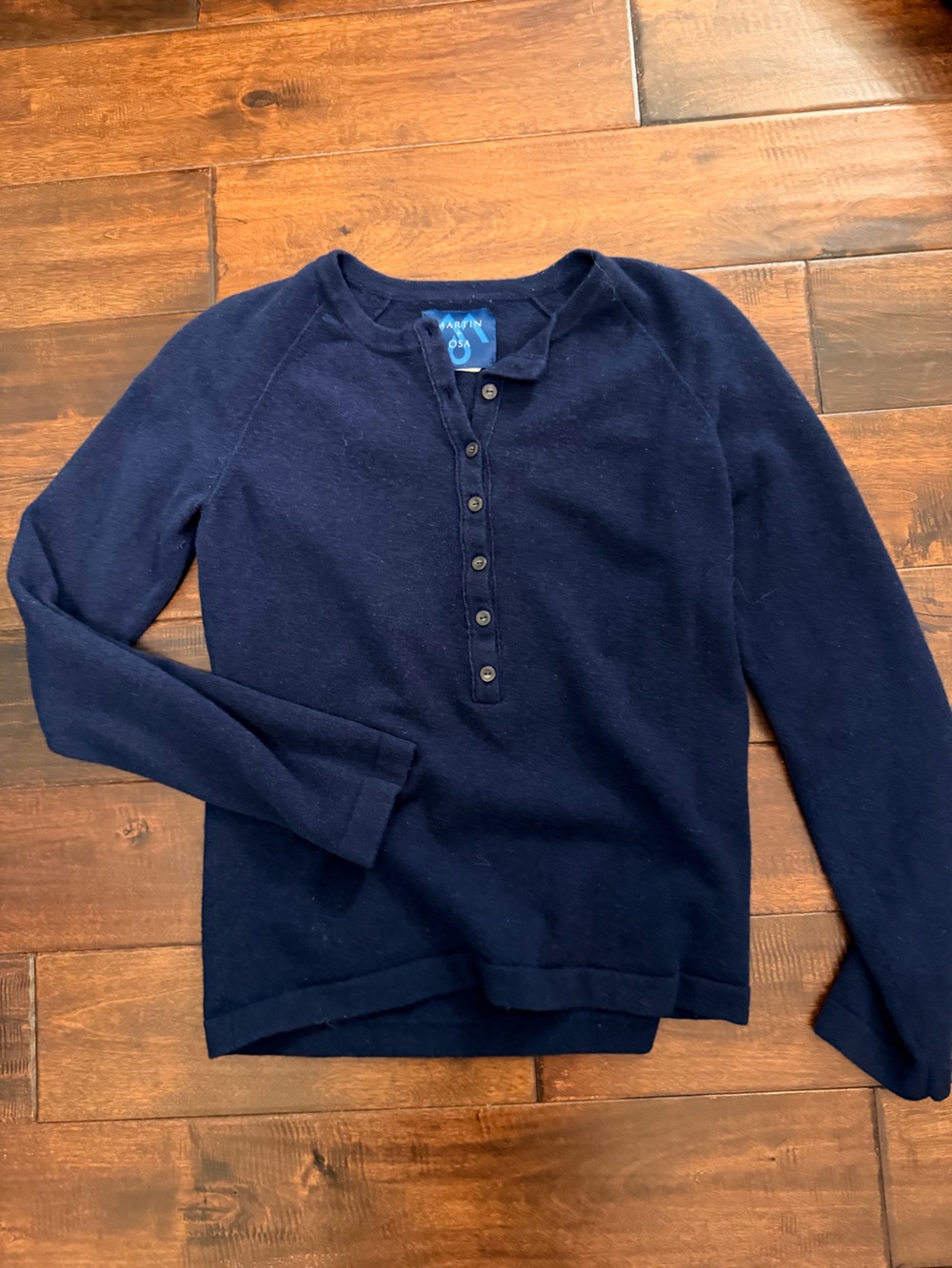 Martin + Osa Women’s Navy Zip-Front Sweater